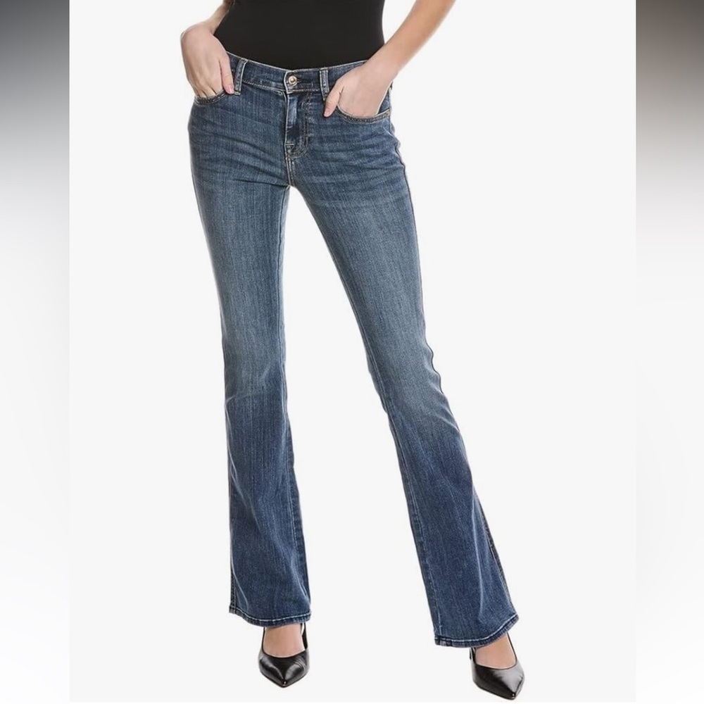 7 For All Mankind Dark Blue Wide Leg Jeans